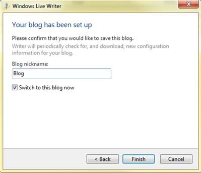 Blog Nickname Live Writer