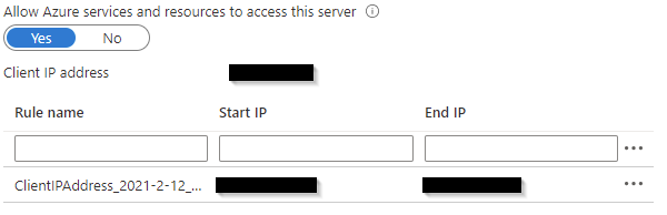 azure sql firewall setup