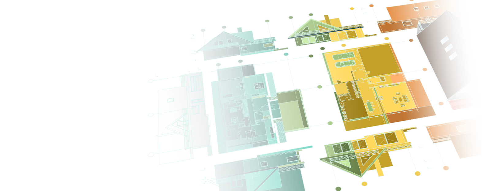 a schematic illustration of a house being built